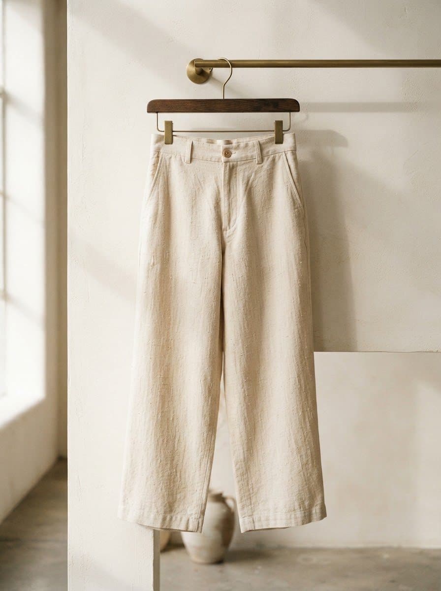 Pantalón recto de lino